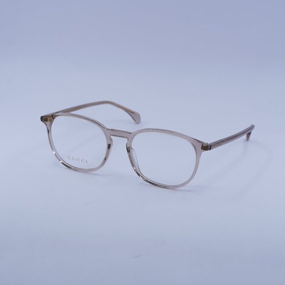 Gucci GG0551O 020 Eyeglasses Transparent Light Brown 55mm Square Frame - Picture 1 of 11